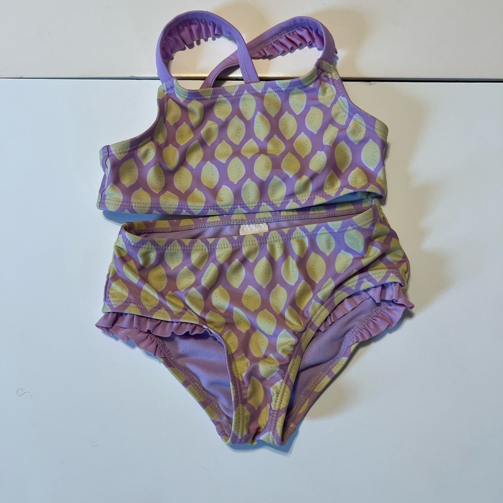 Cat & Jack Purple and Yellow Leaf Print Bikini